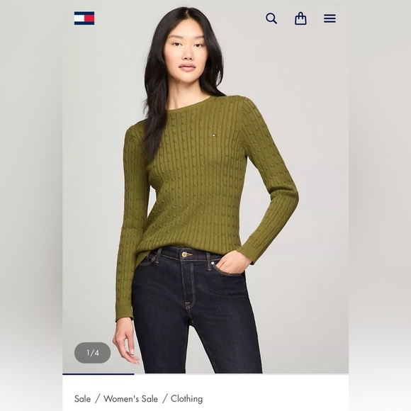 Tommy Hilfiger long sleeve cable knit sweater size xxs - Picture 10 of 11